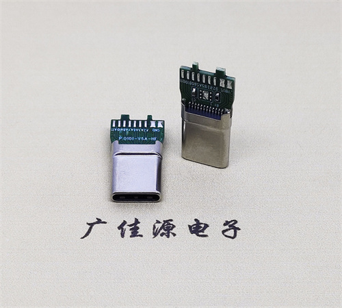 TYPE-C 24P拉伸公頭尼龍黑色啞鎳接口連接器